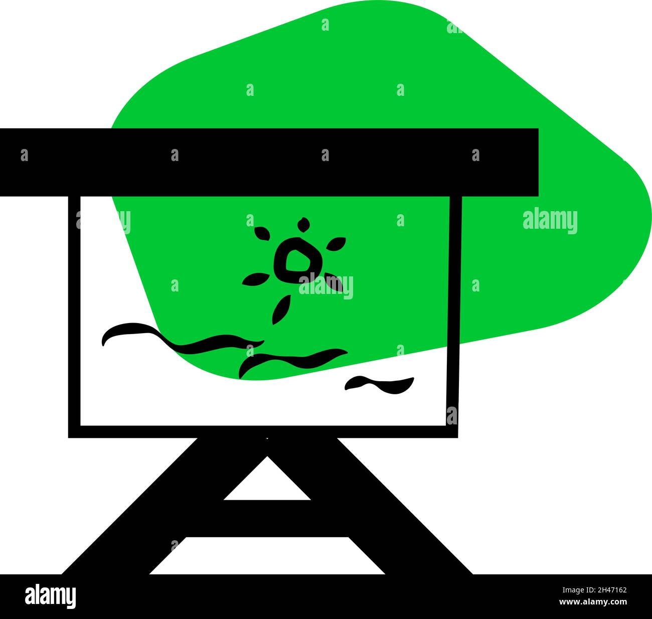 Art blackboard, illustration, vector, on a white background. Stock Vector
