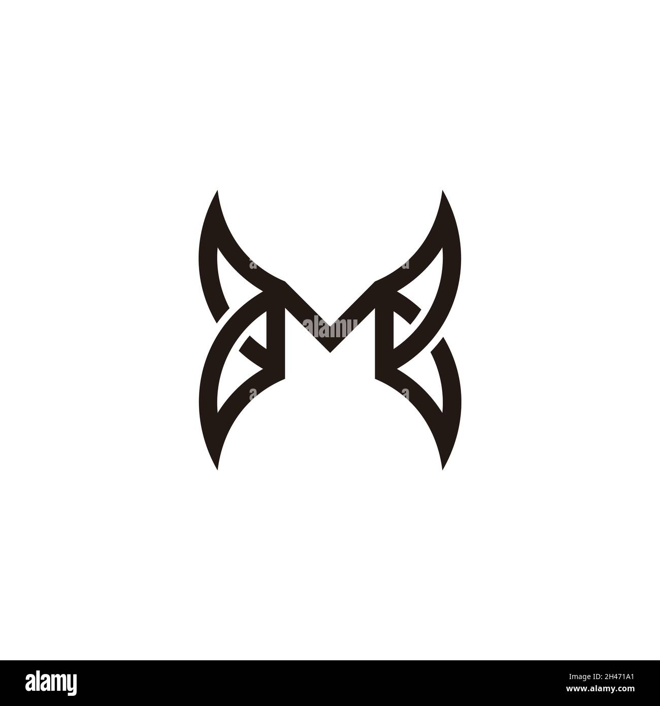 letter m simple geometric grunge design logo vector Stock Vector