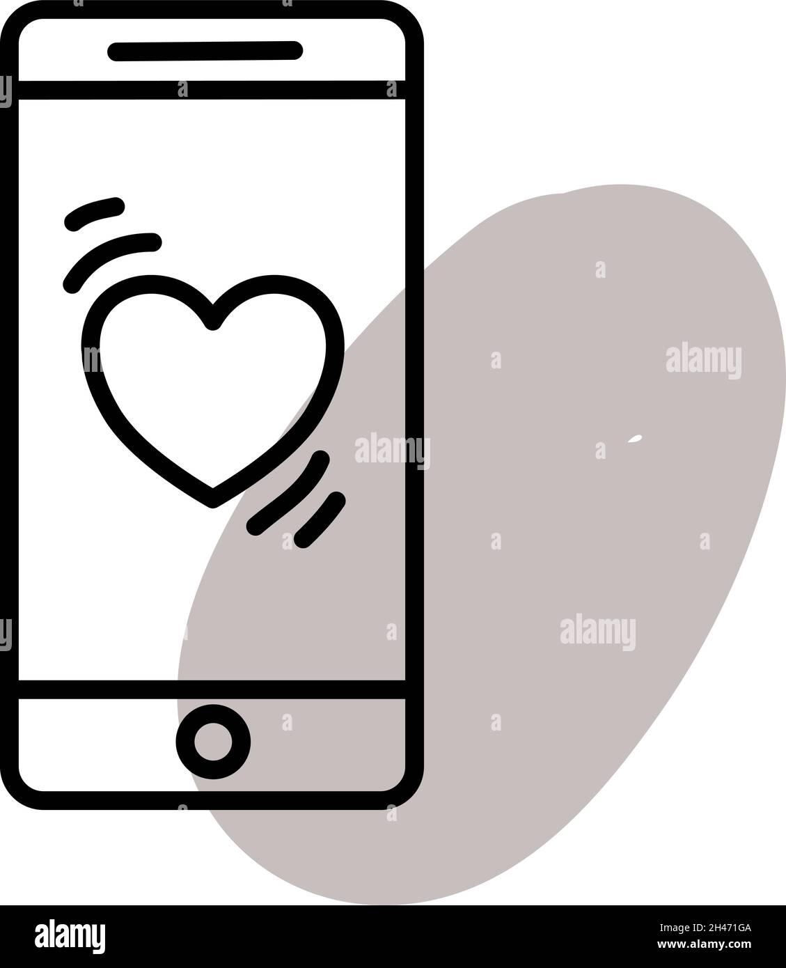 Phone heartbeat tracker, illustration, vector, on a white background. Stock Vector
