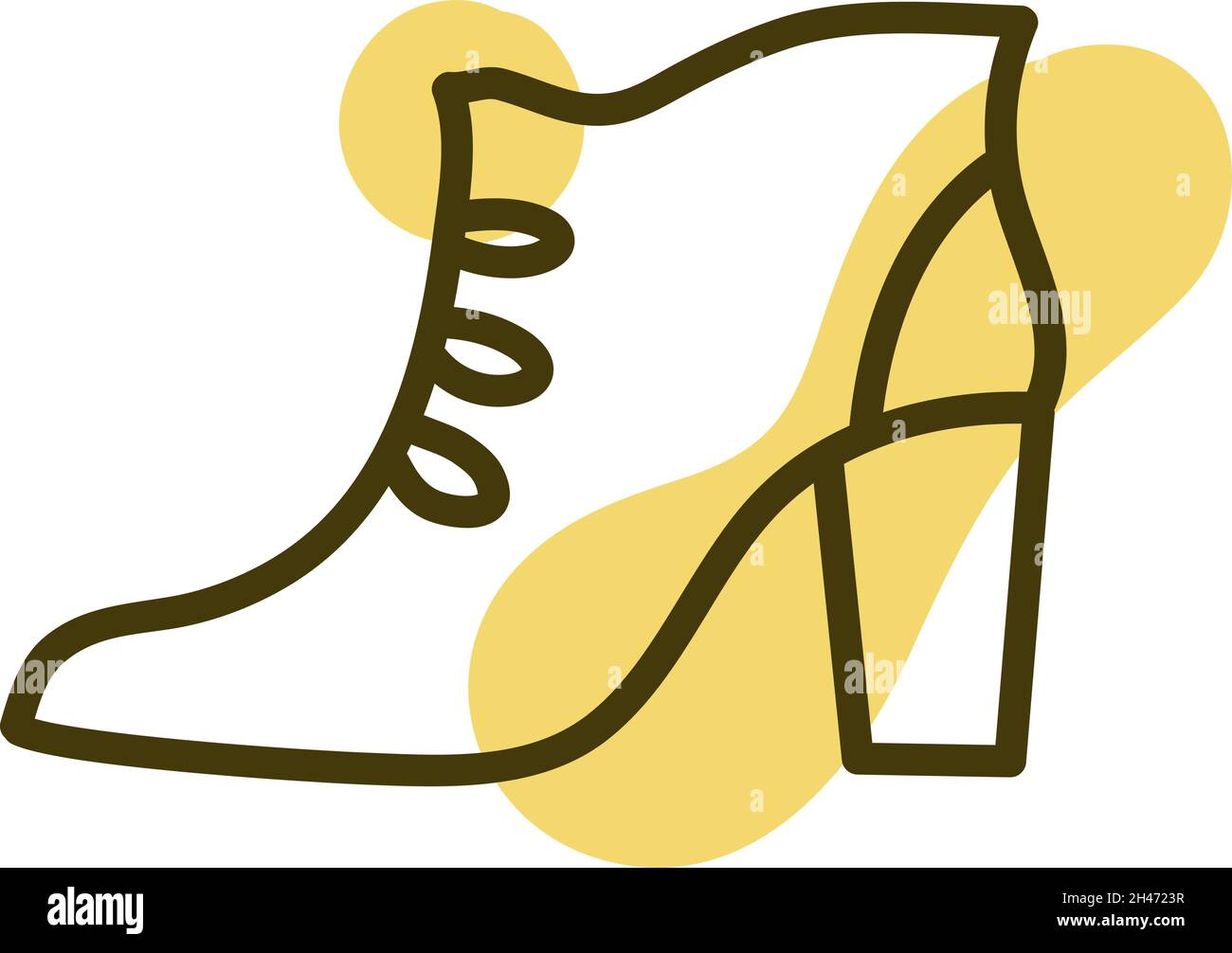 Pretty yellow shoes, illustration, vector, on a white background. Stock Vector