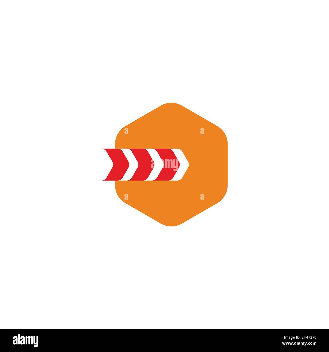 hexagonal simple stripes arrows motion geometric logo vector Stock Vector