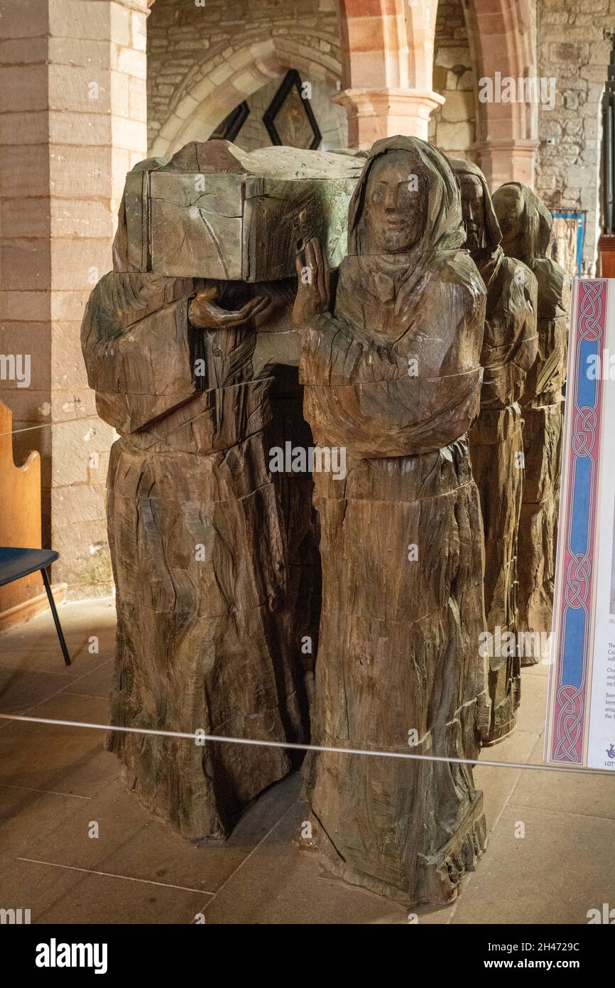 St Cuthberts Church Interior Lindisfarne Stock Photo Alamy