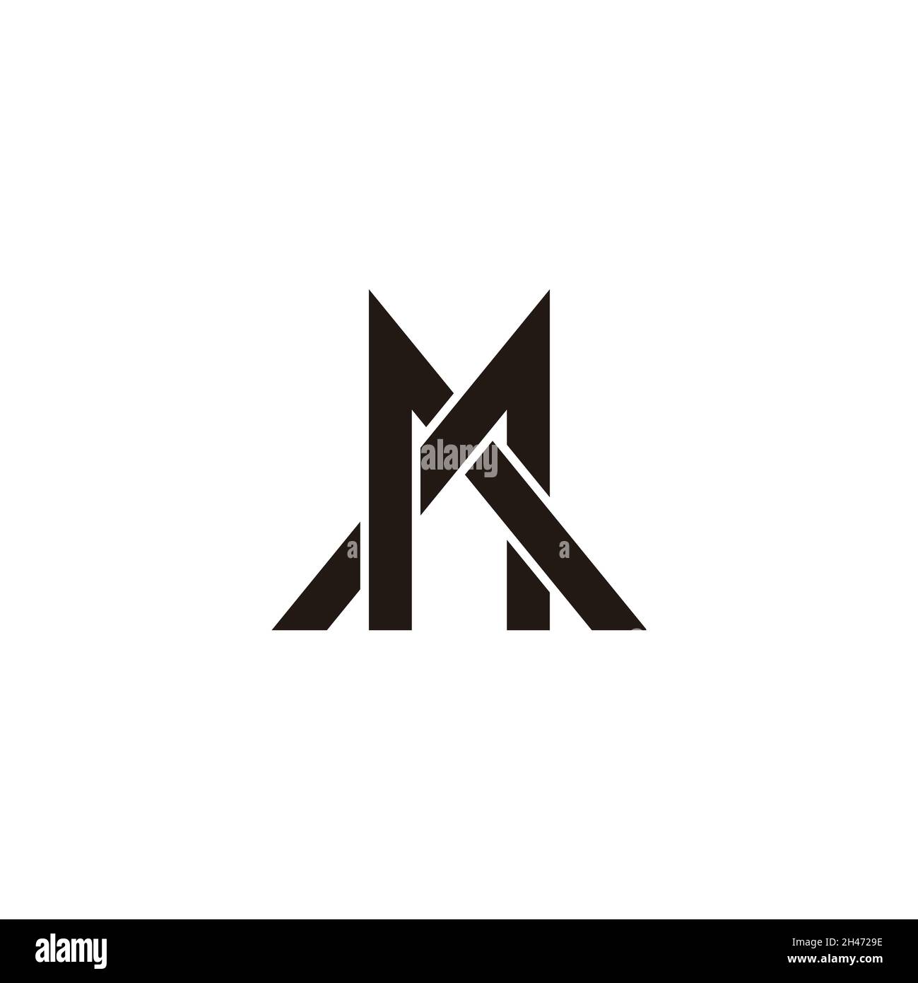 letter ma linked arrows geometric logo vector Stock Vector