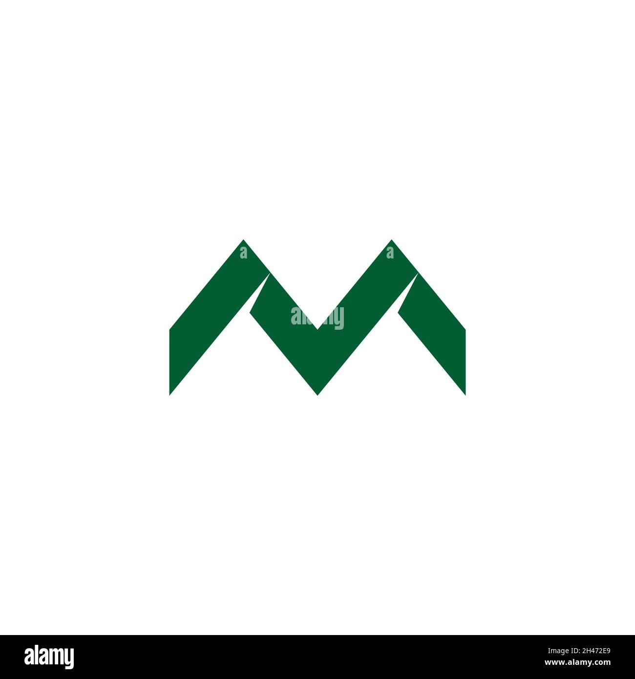 letter m simple green mountain line symbol logo vector Stock Vector ...