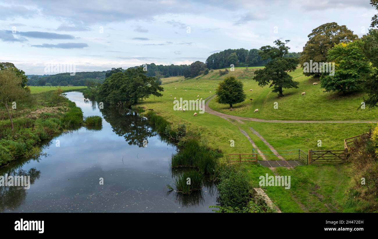 Alnwick Castle Estate and River, Northumberland, UK Stock Photo - Alamy