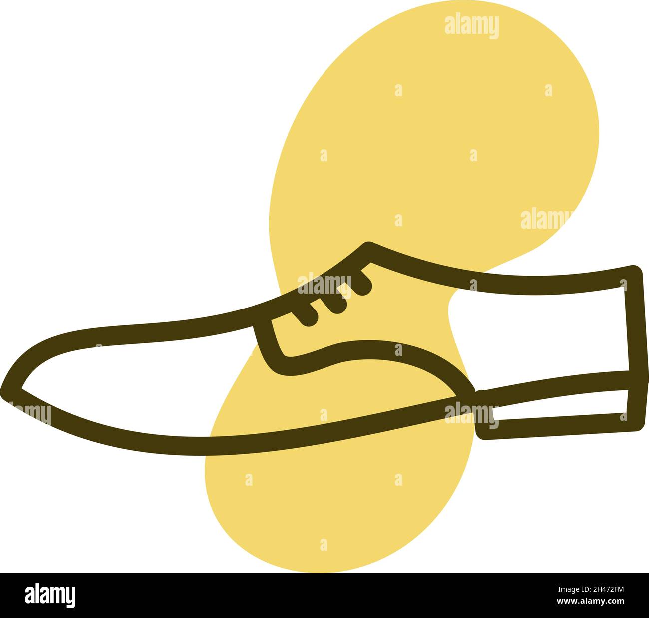 Mens yellow shoes, illustration, vector, on a white background. Stock Vector