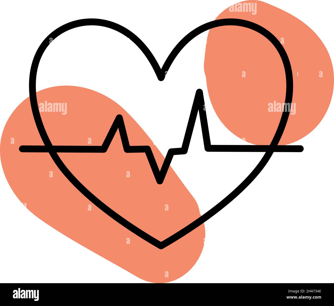 Heartbeat fitness monitor, illustration, vector, on a white background ...