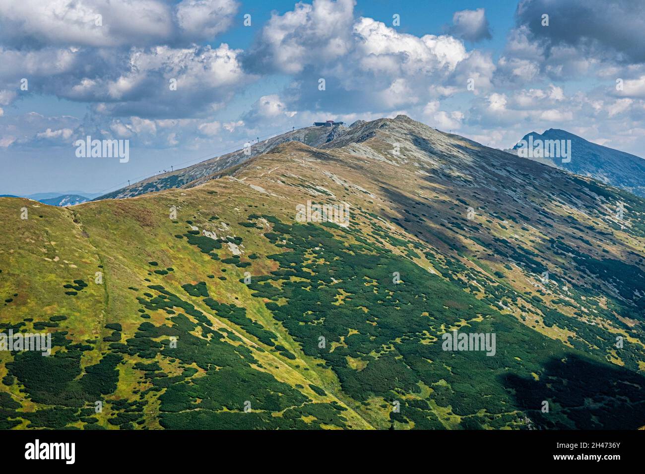 Chopok hill, Low Tatras mountain scenery, Slovak republic. Hiking theme. Seasonal natural scene. Stock Photo