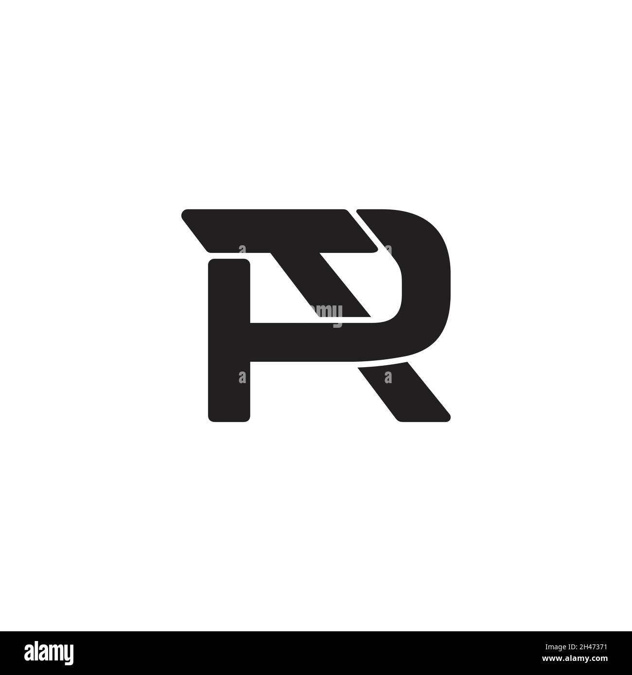 letter tr simple geometric motion logo vector Stock Vector