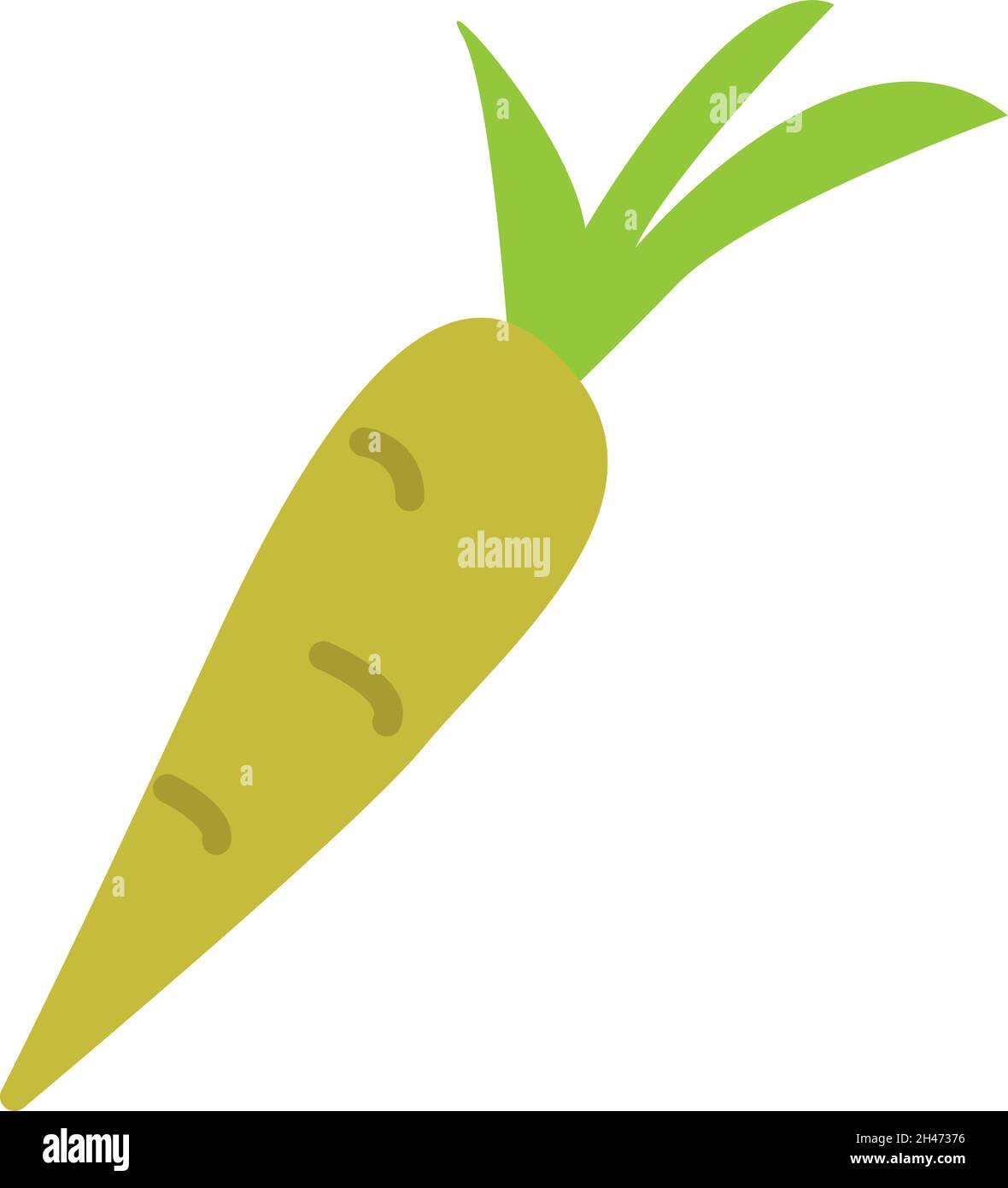 Green carrot, illustration, vector, on a white background. Stock Vector