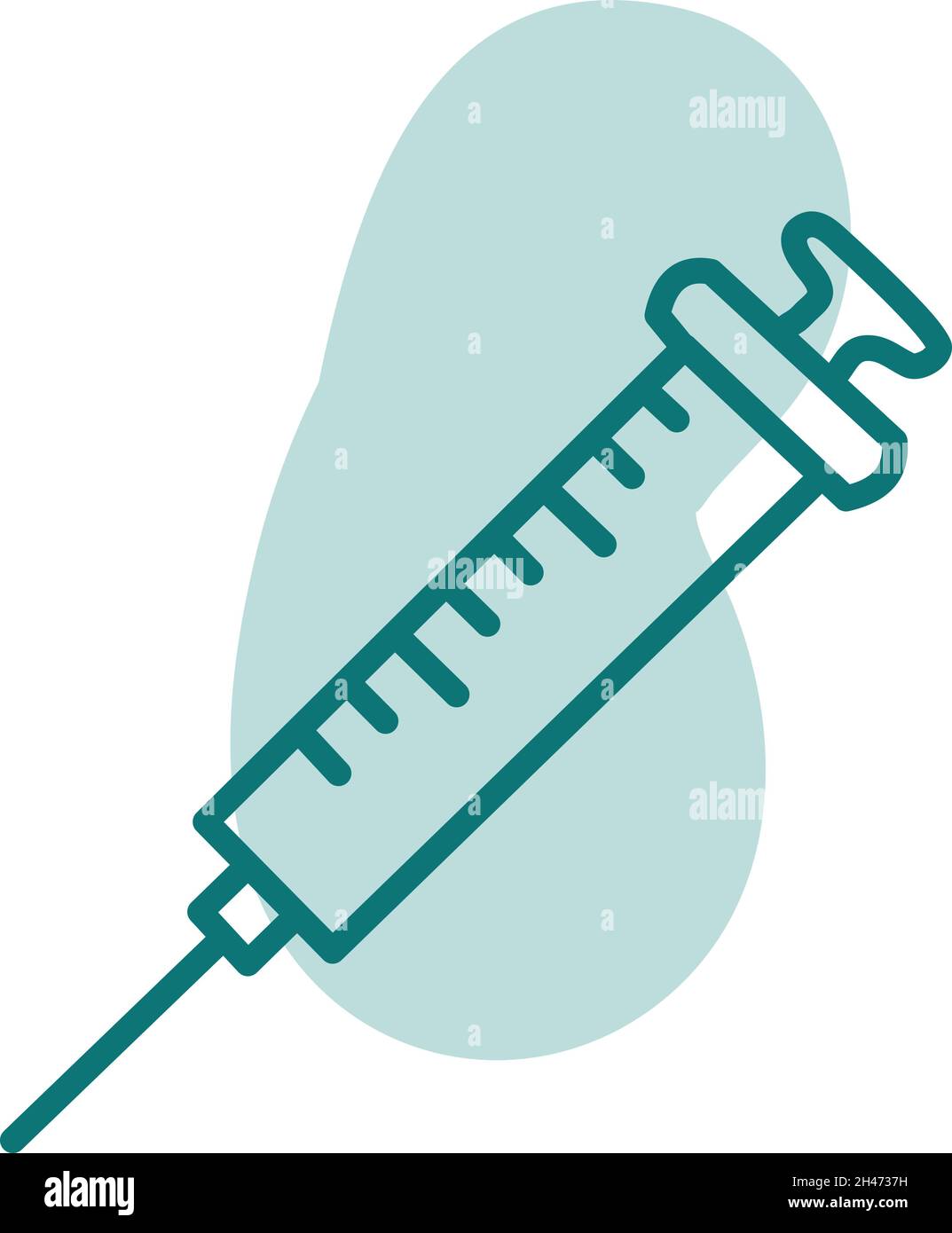Anesthesia syringe, illustration, vector, on a white background. Stock Vector
