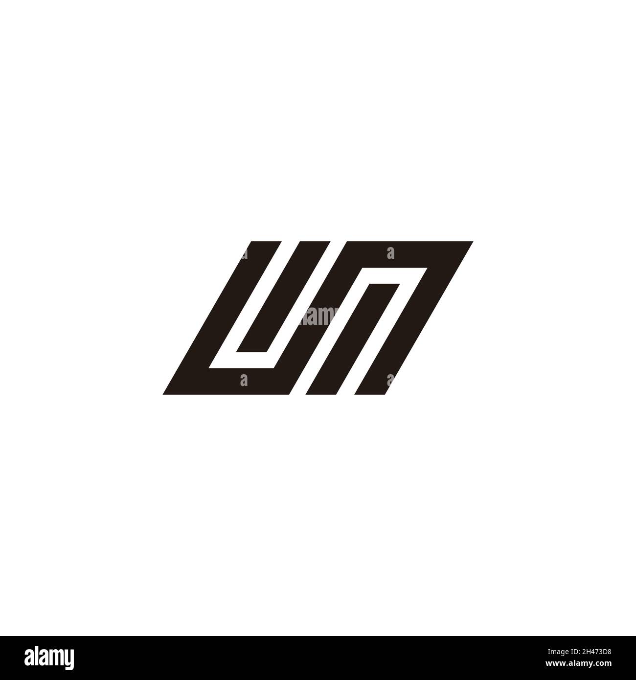 letter un nu simple stripes geometric logo vector Stock Vector