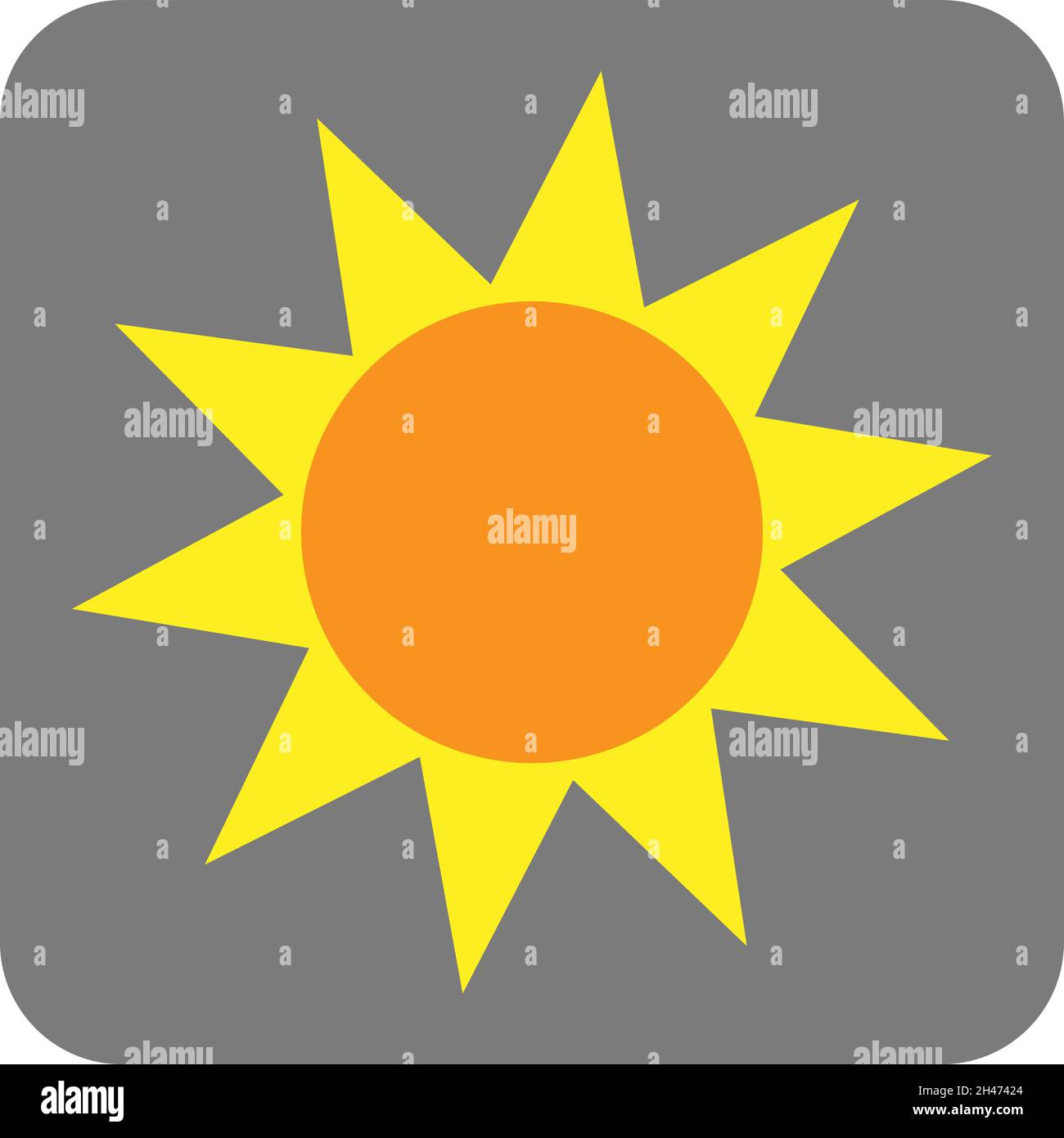 Orange sun, illustration, vector, on a white background Stock Vector ...