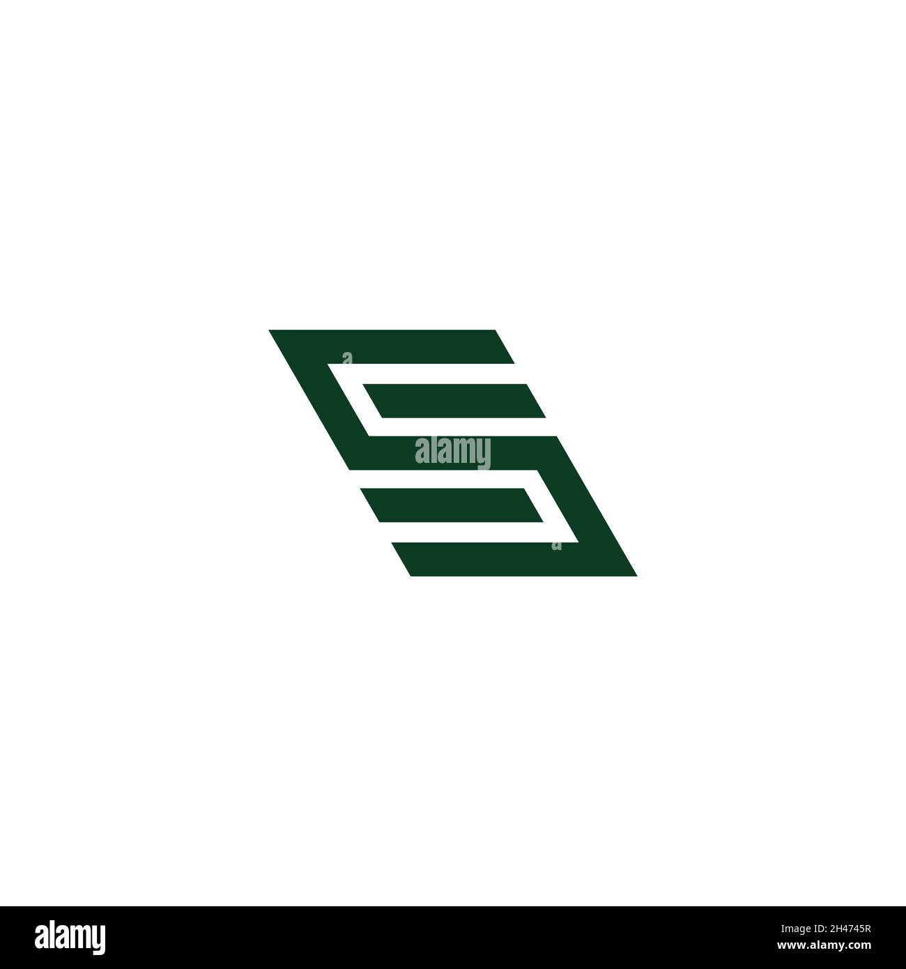letter s c simple geometric stripes linear logo vector Stock Vector