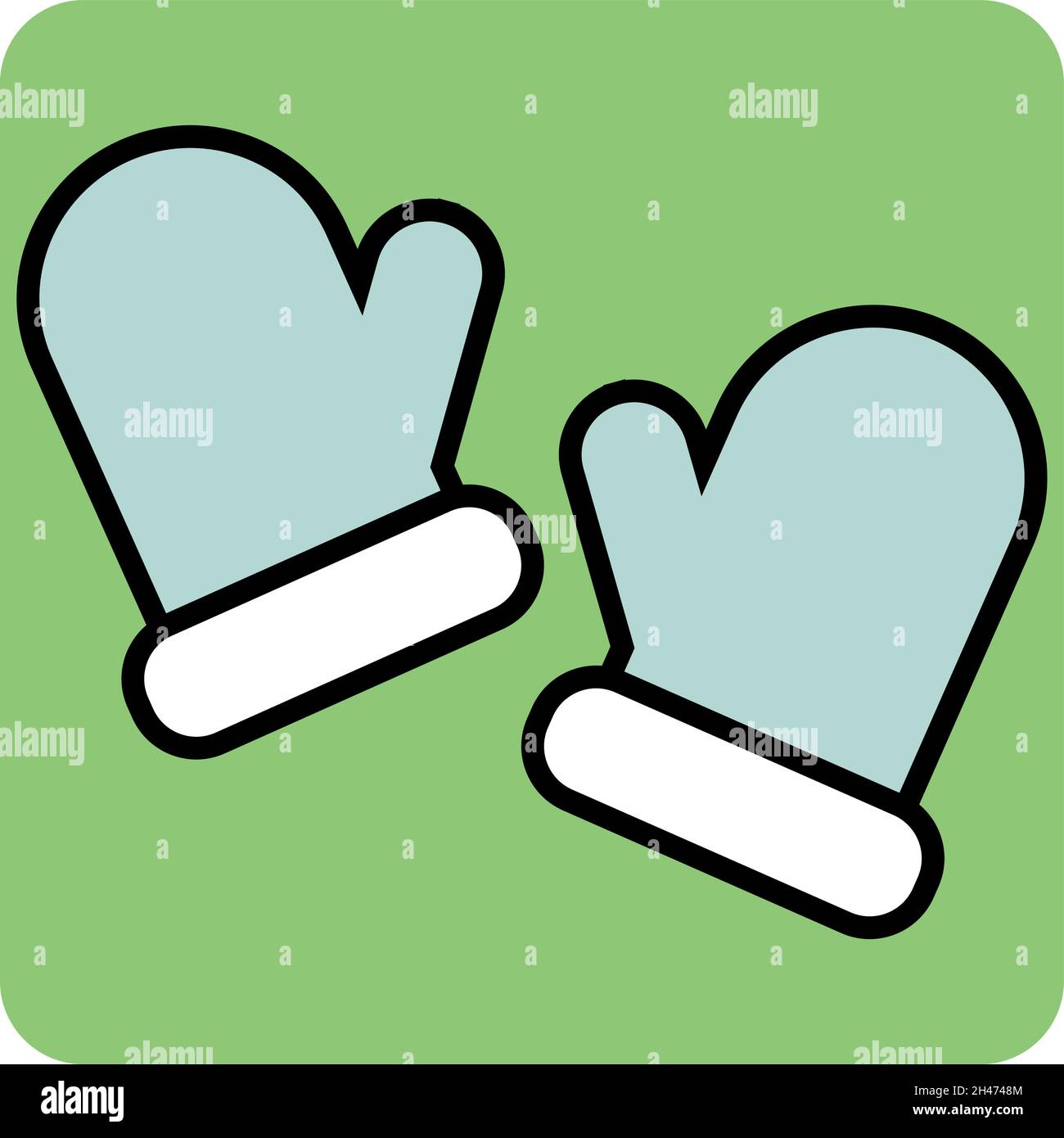 Winter gloves, illustration, vector, on a white background. Stock Vector