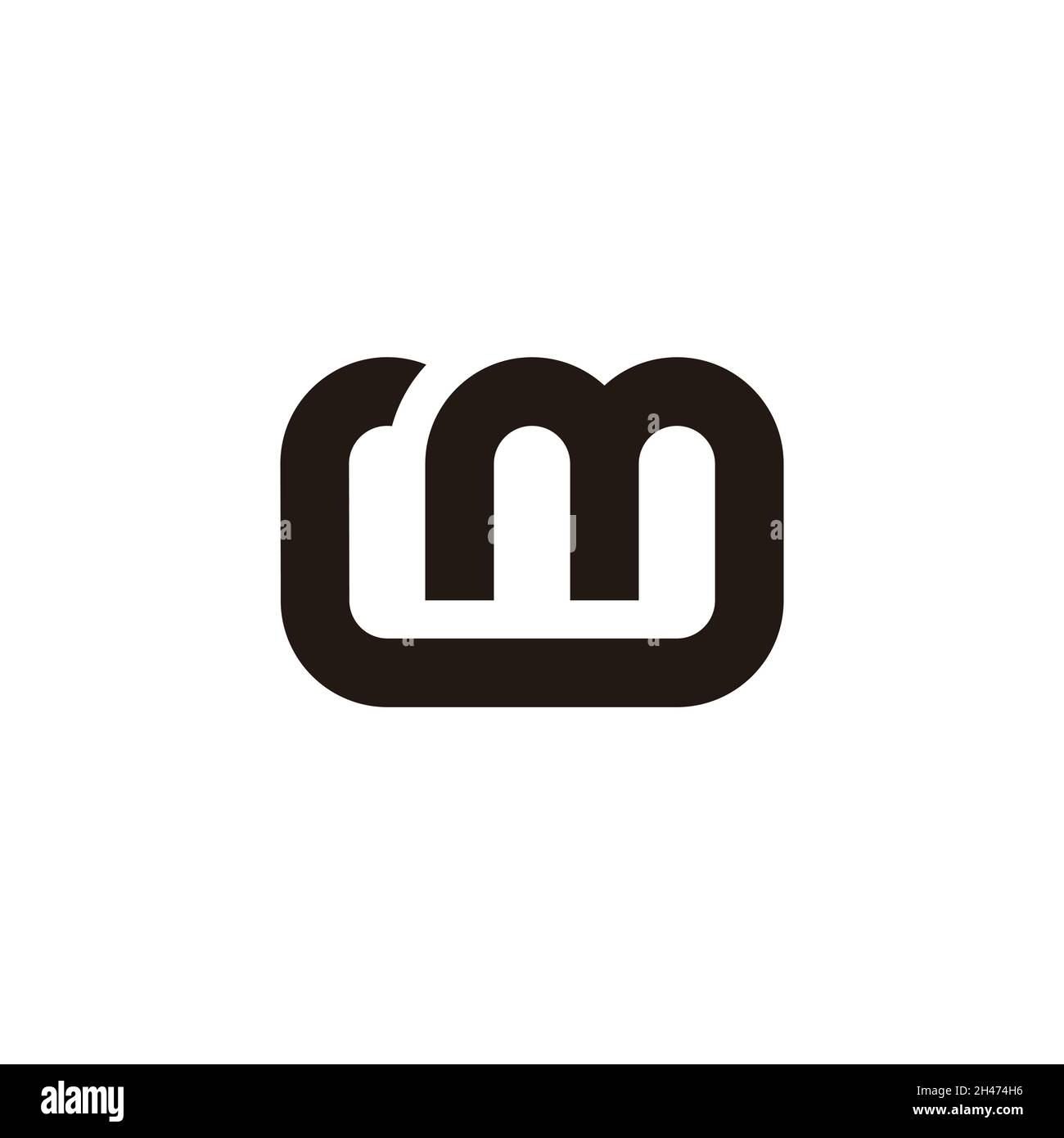 letter lm linked geometric line logo vector Stock Vector