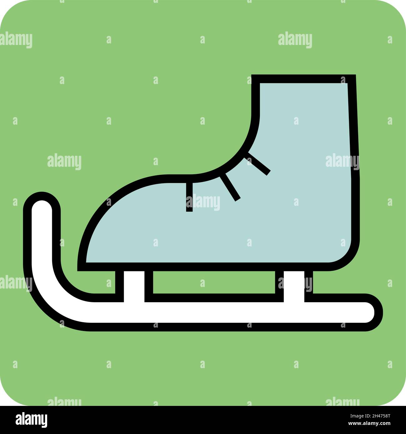 Winter roller skates, illustration, vector, on a white background. Stock Vector