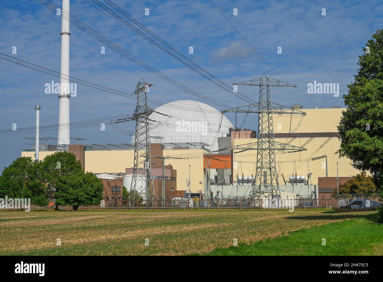 Kernkraftwerk Grohnde, Niedersachsen, Deutschland Stock Photo