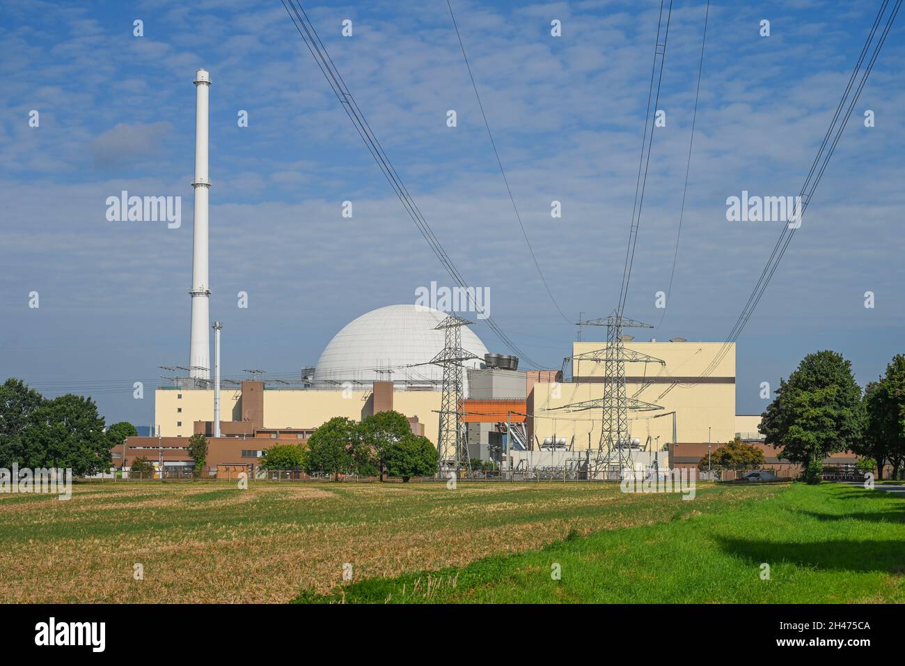 Kernkraftwerk Grohnde, Niedersachsen, Deutschland Stock Photo