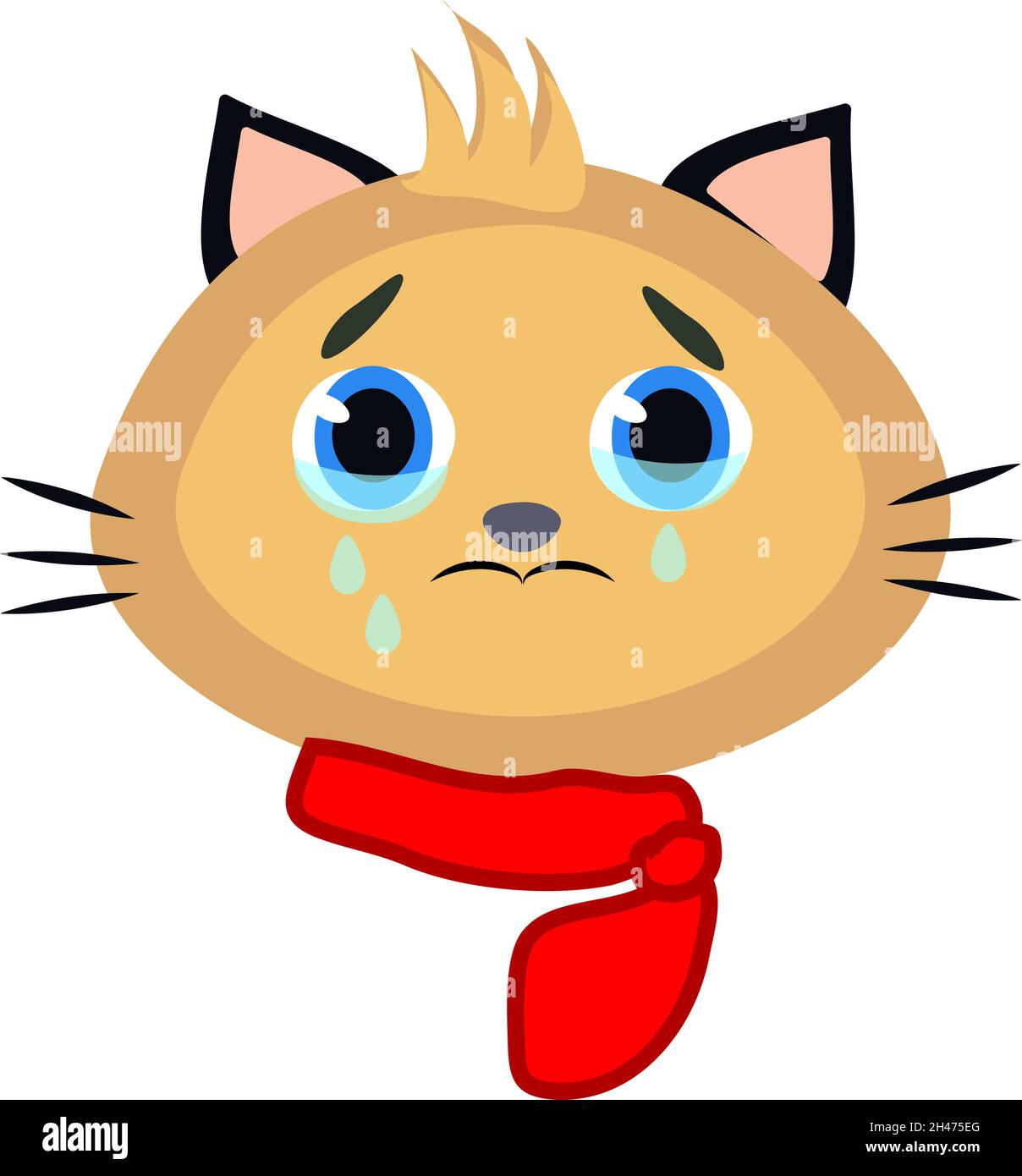 Sad Crying Cat. Cartoon Vector Illustration. Crying Cat Meme. Cat Face  Stock Vector - Illustration of character, design: 70606013