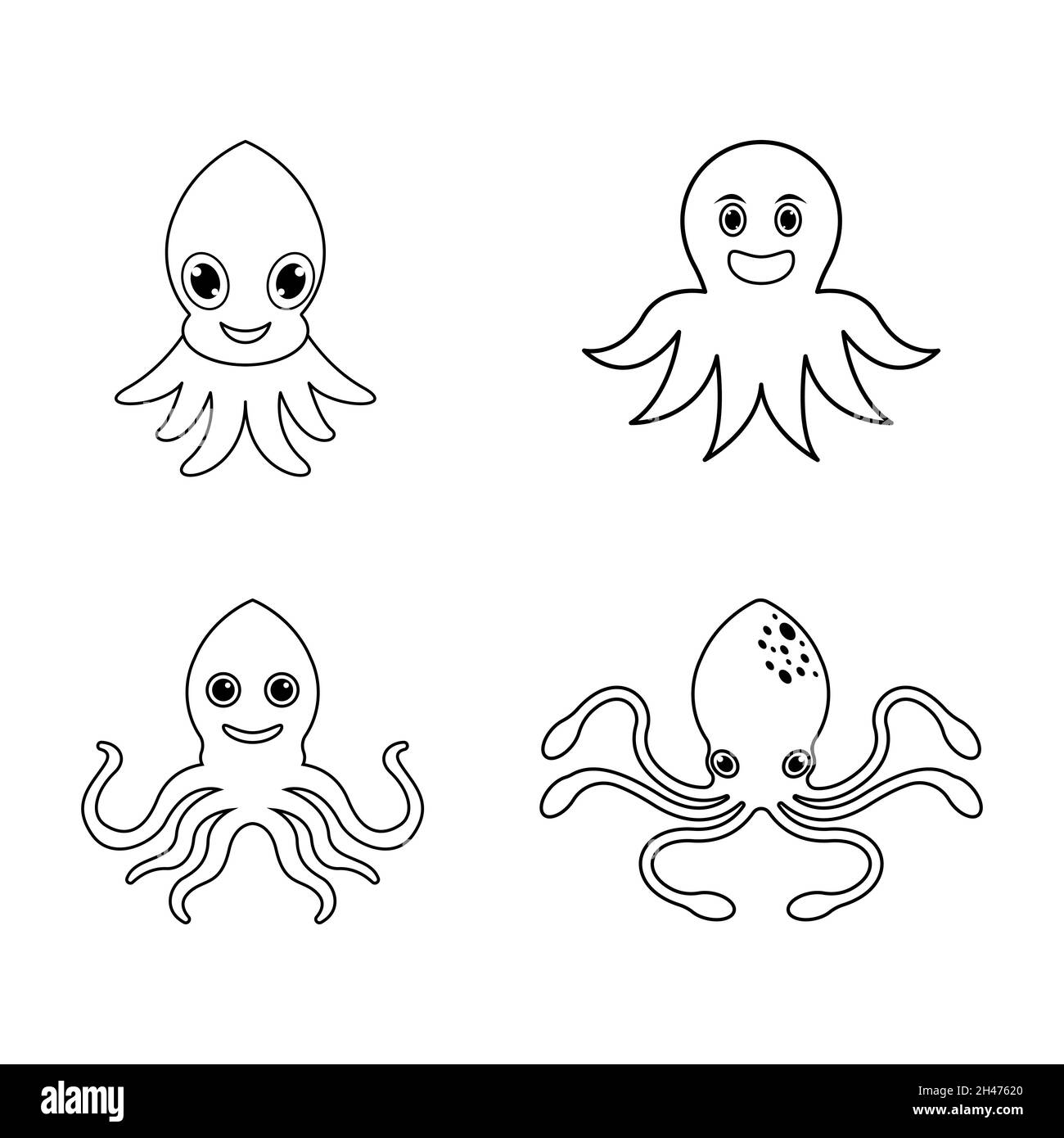 octopus vector icon illustration design template Stock Photo