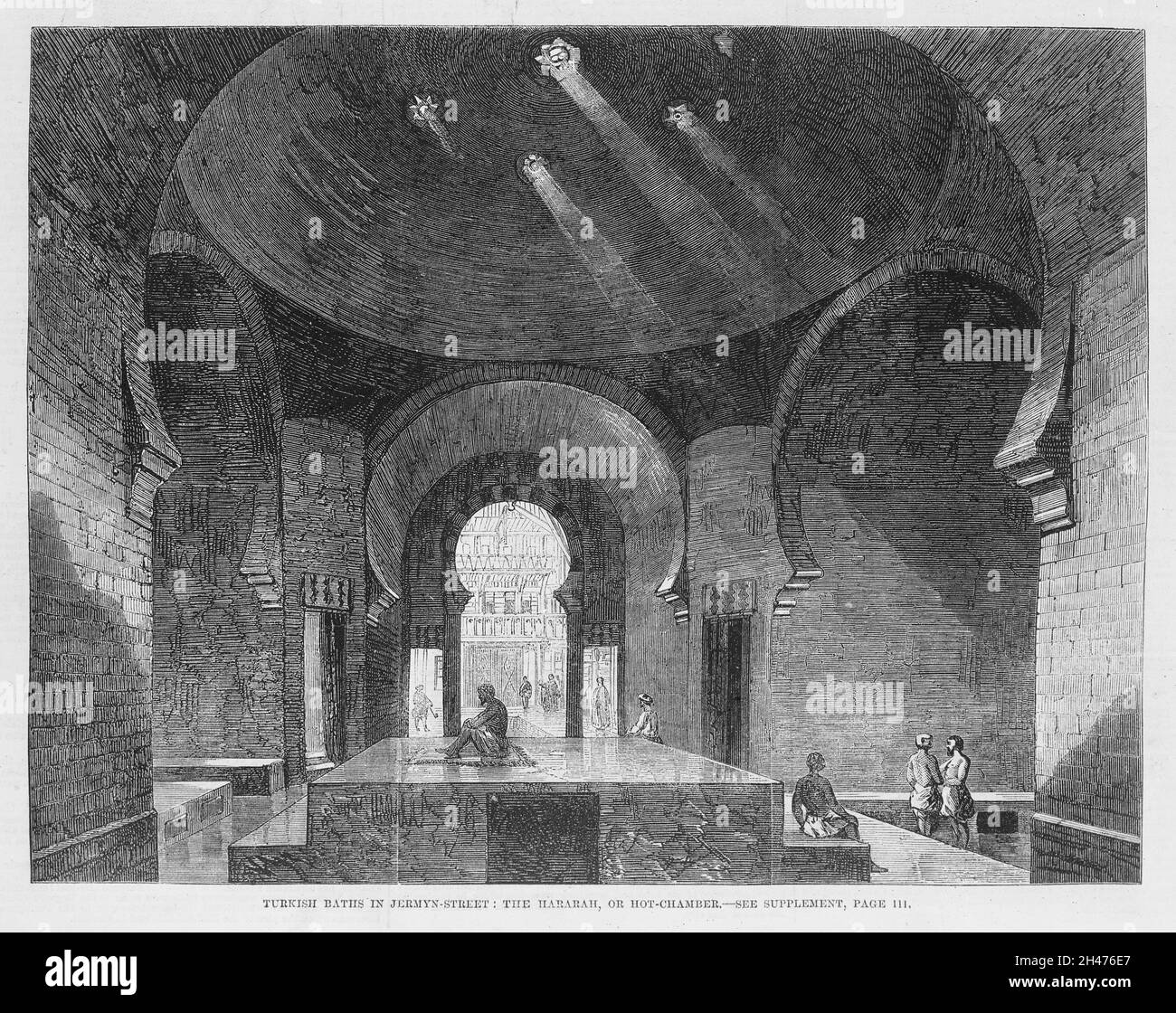 Turkish Baths in Jermyn Street the Hararah or hotchamber Stock Photo