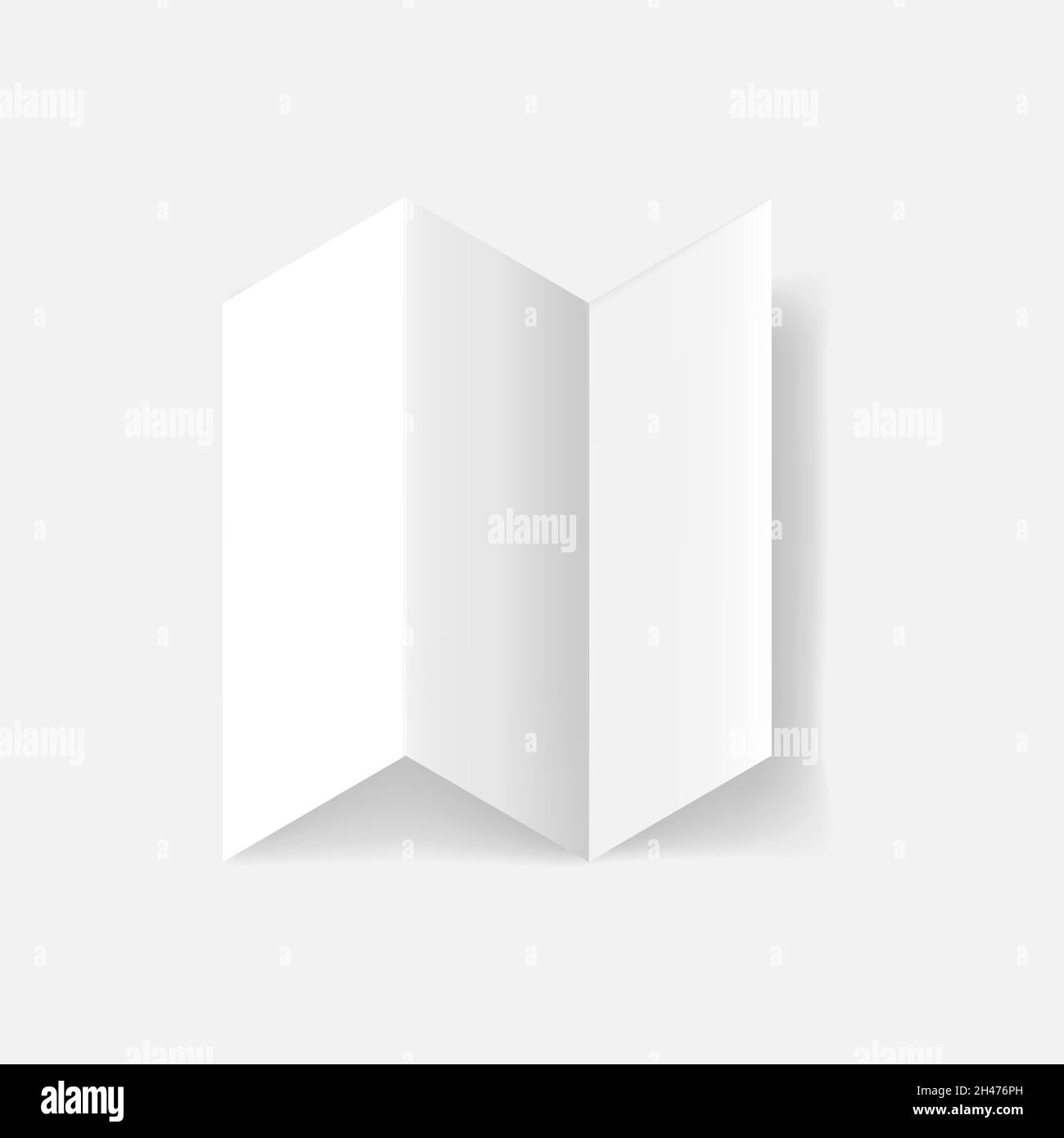 A4 Z fold blank white booklet template. Folding leaflet mock up