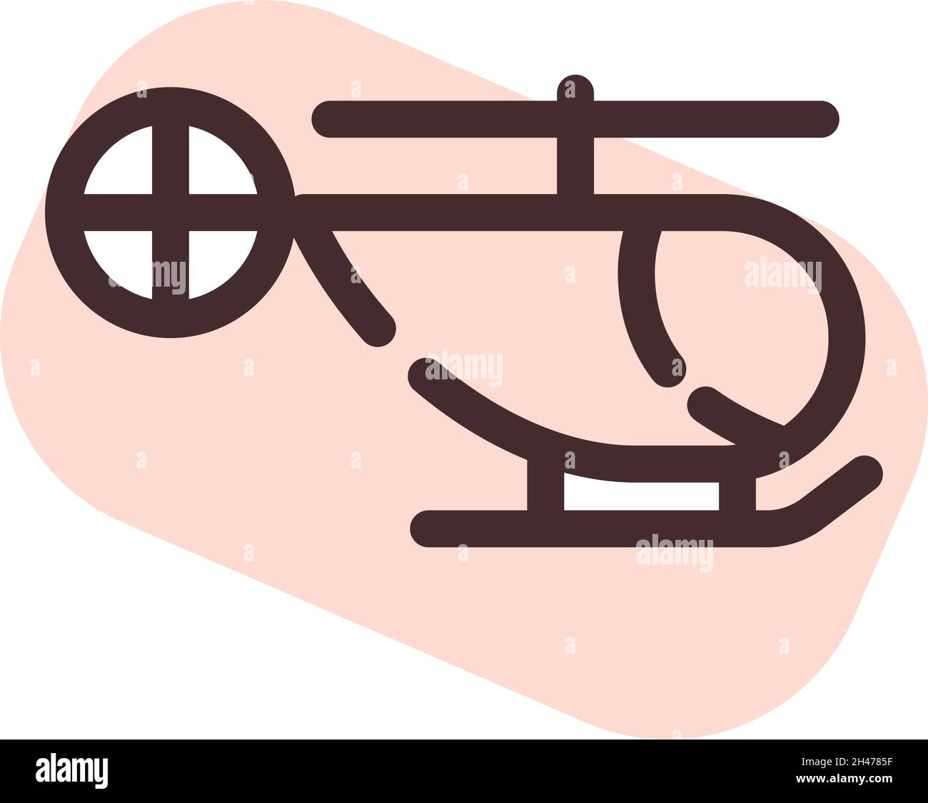 Pink helicopter, illustration, vector, on a white background. Stock Vector