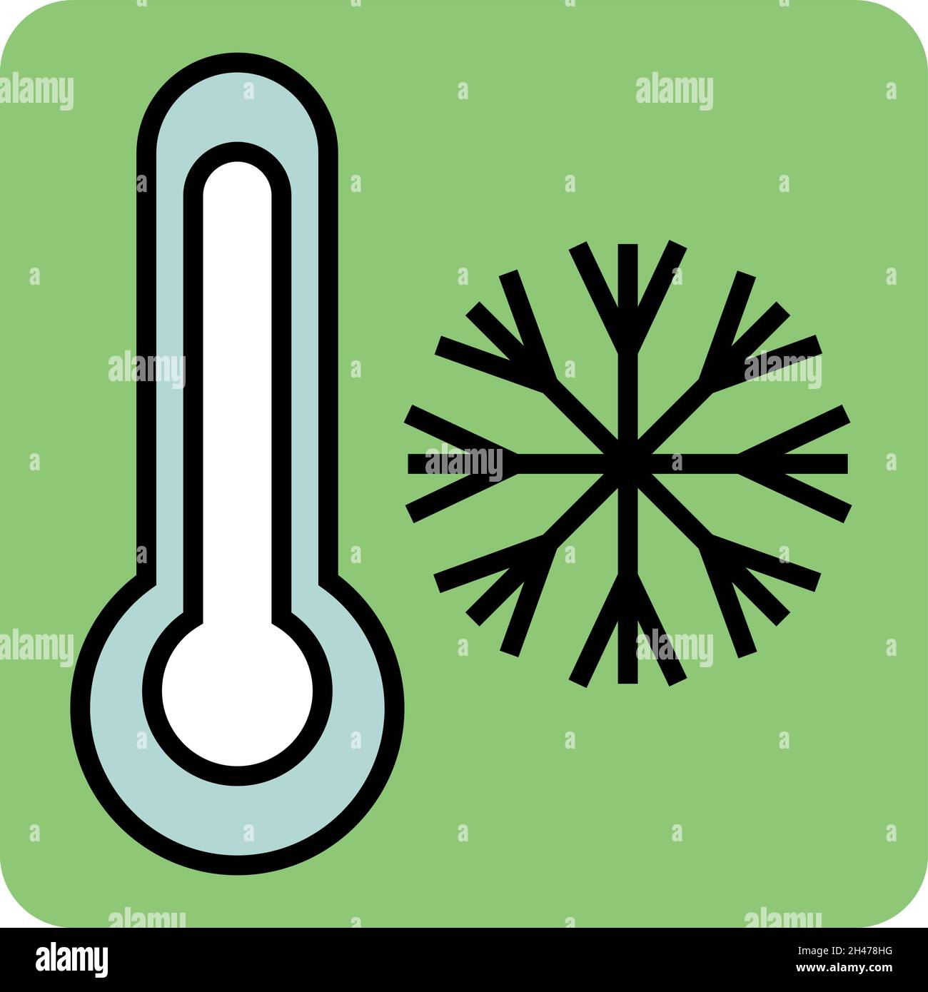 Cold termomether, illustration, vector, on a white background. Stock Vector