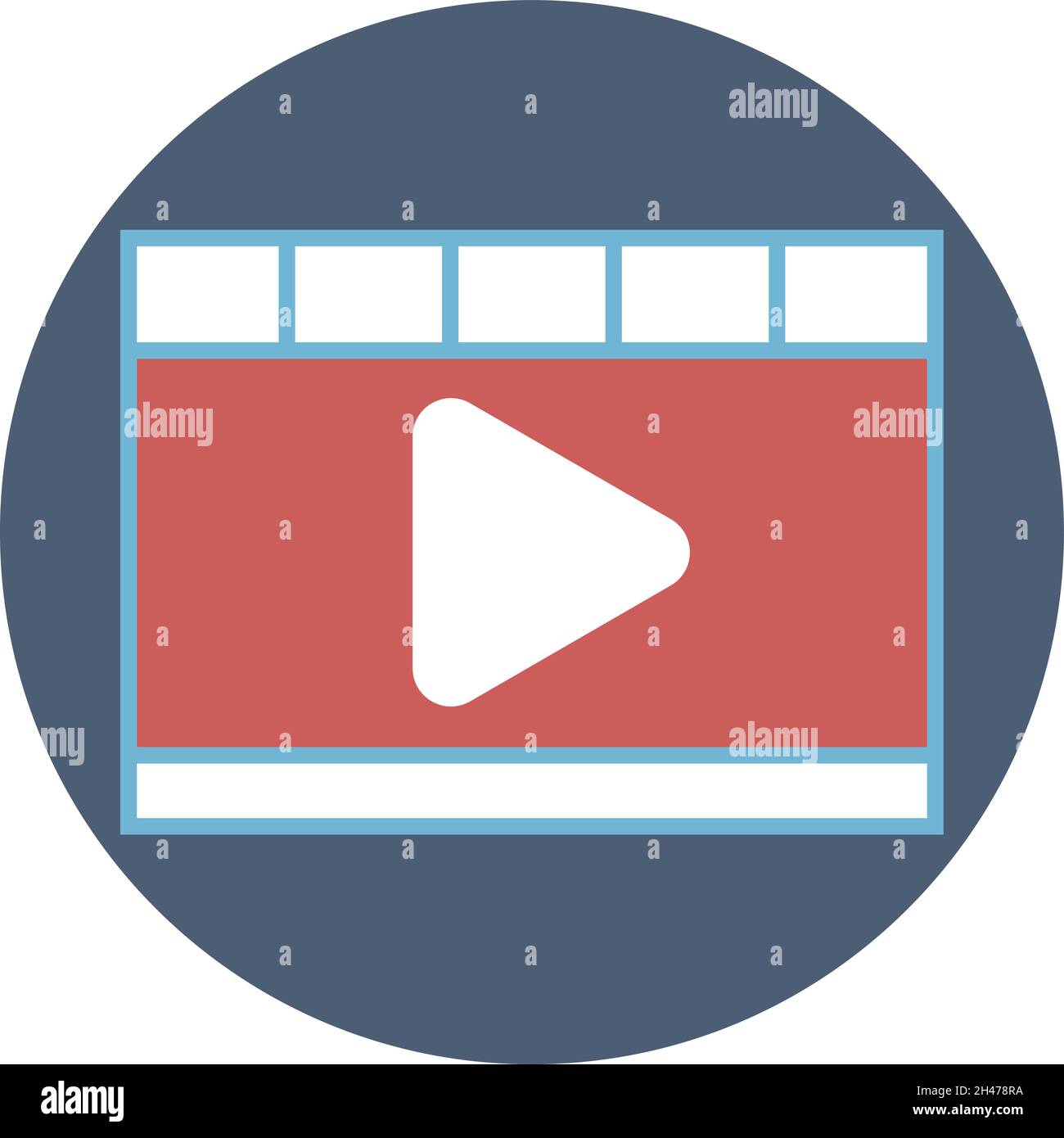 Blogging video, illustration, vector, on a white background. Stock Vector