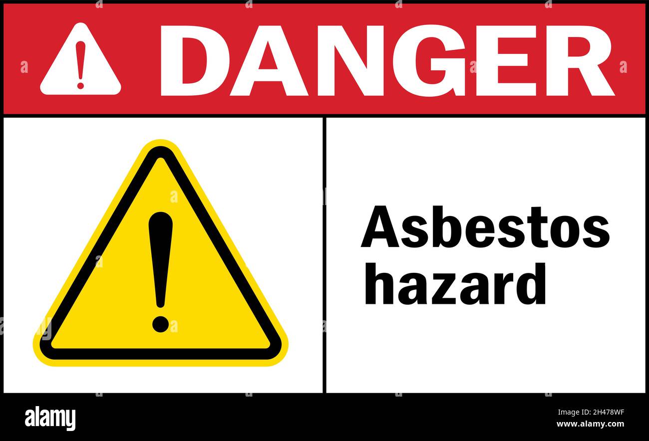Asbestos hazard danger sign. Chemical safety signs and symbols. Stock Vector