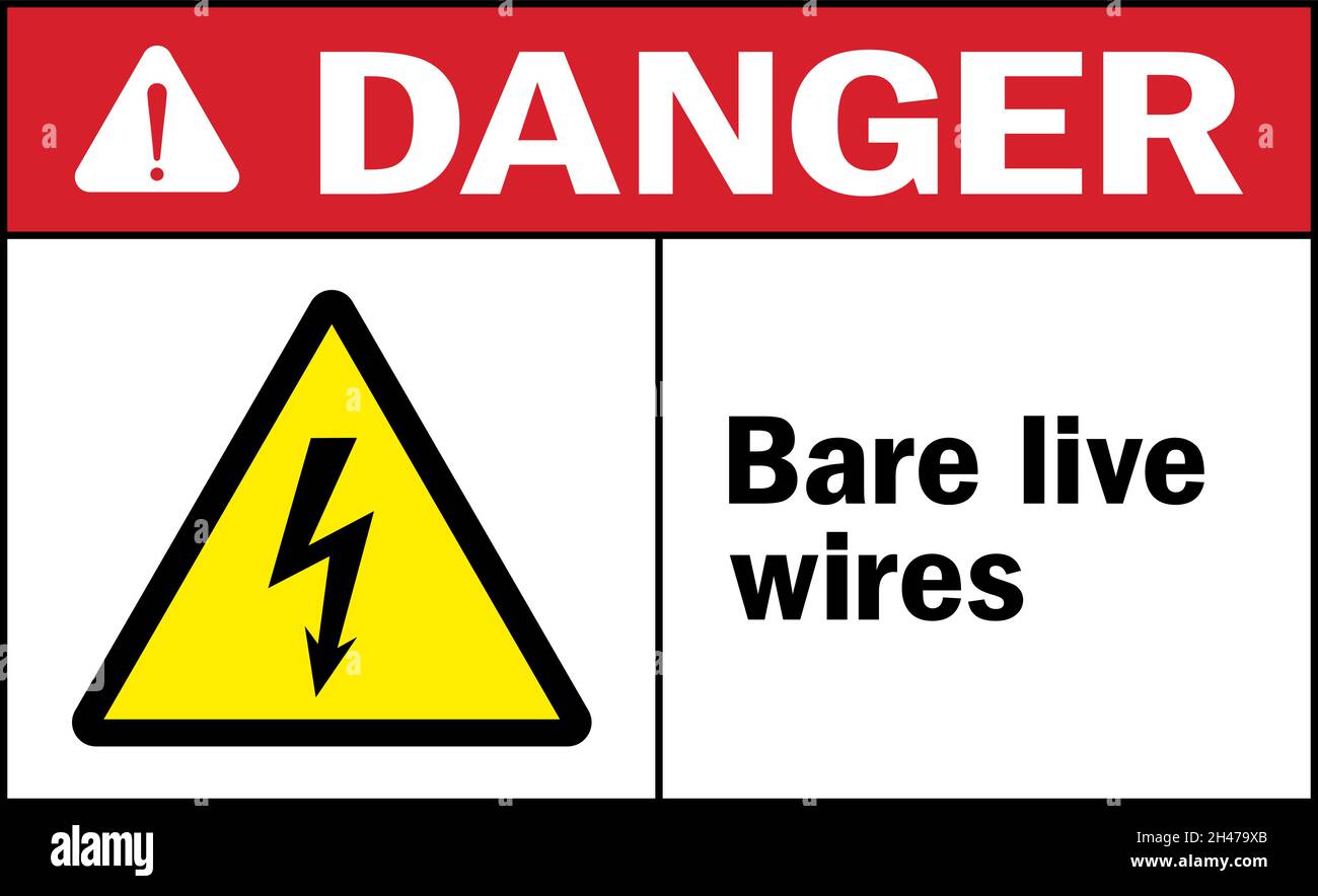 Danger Keep Area Clear Electrical Sticker Safety Sign Decal Electrician LOT of 5 