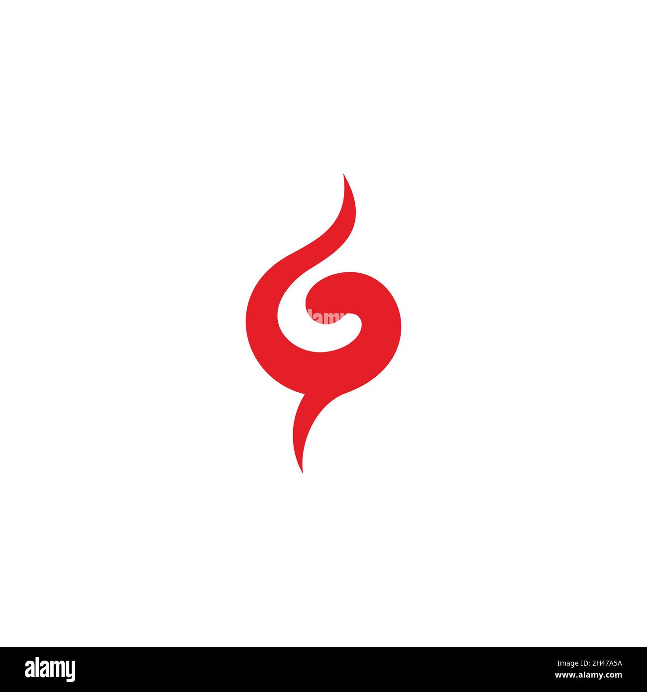 letter g curves spiral shape flame symbol logo vector Stock Vector