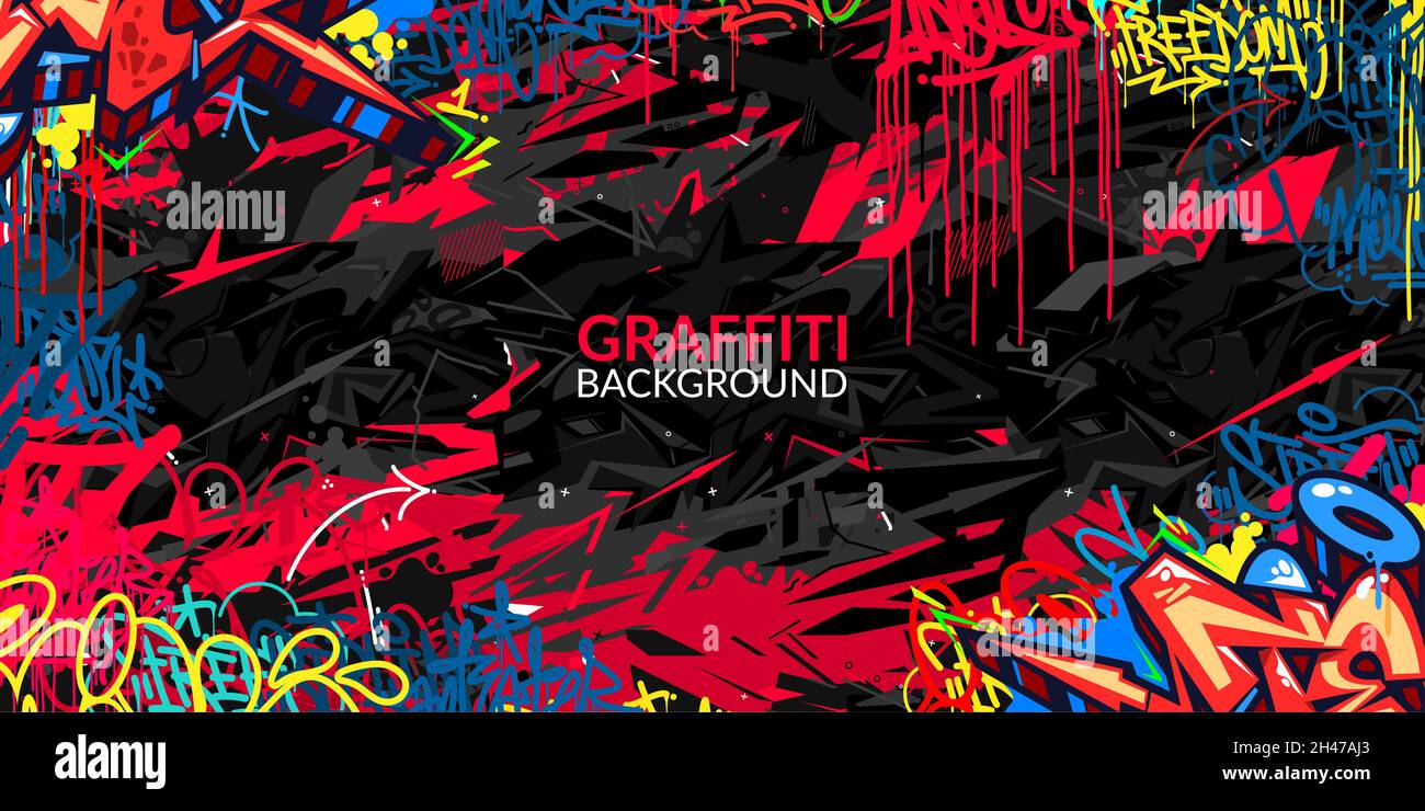 Colorful Flat Abstract Hip Hop Street Art Graffiti Style Urban