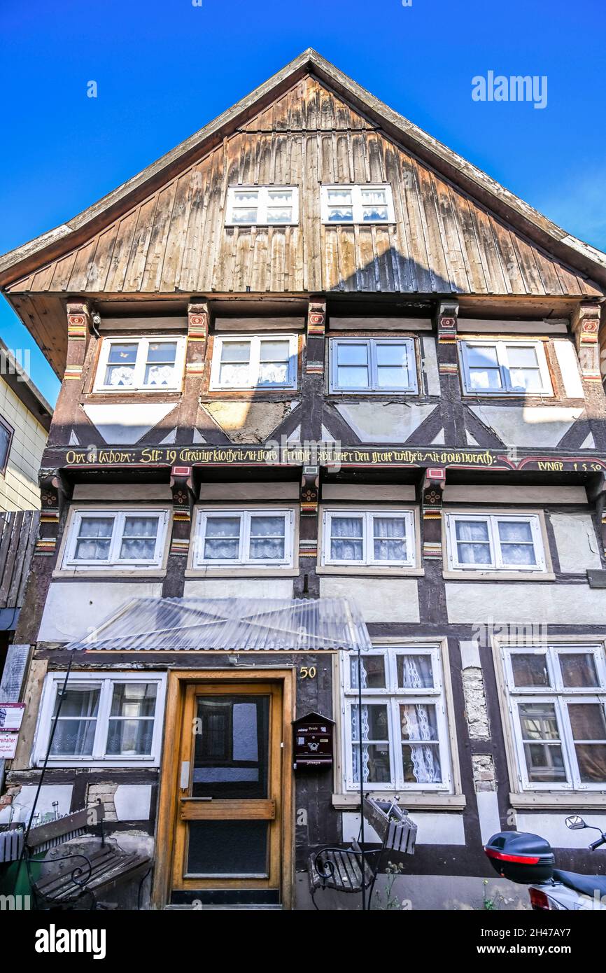 Zweitältestes Bürgerhaus von 1550, Homburgstraße 50, Münchhausenstadt Bodenwerder, Niedersachsen, Deutschland Stock Photo