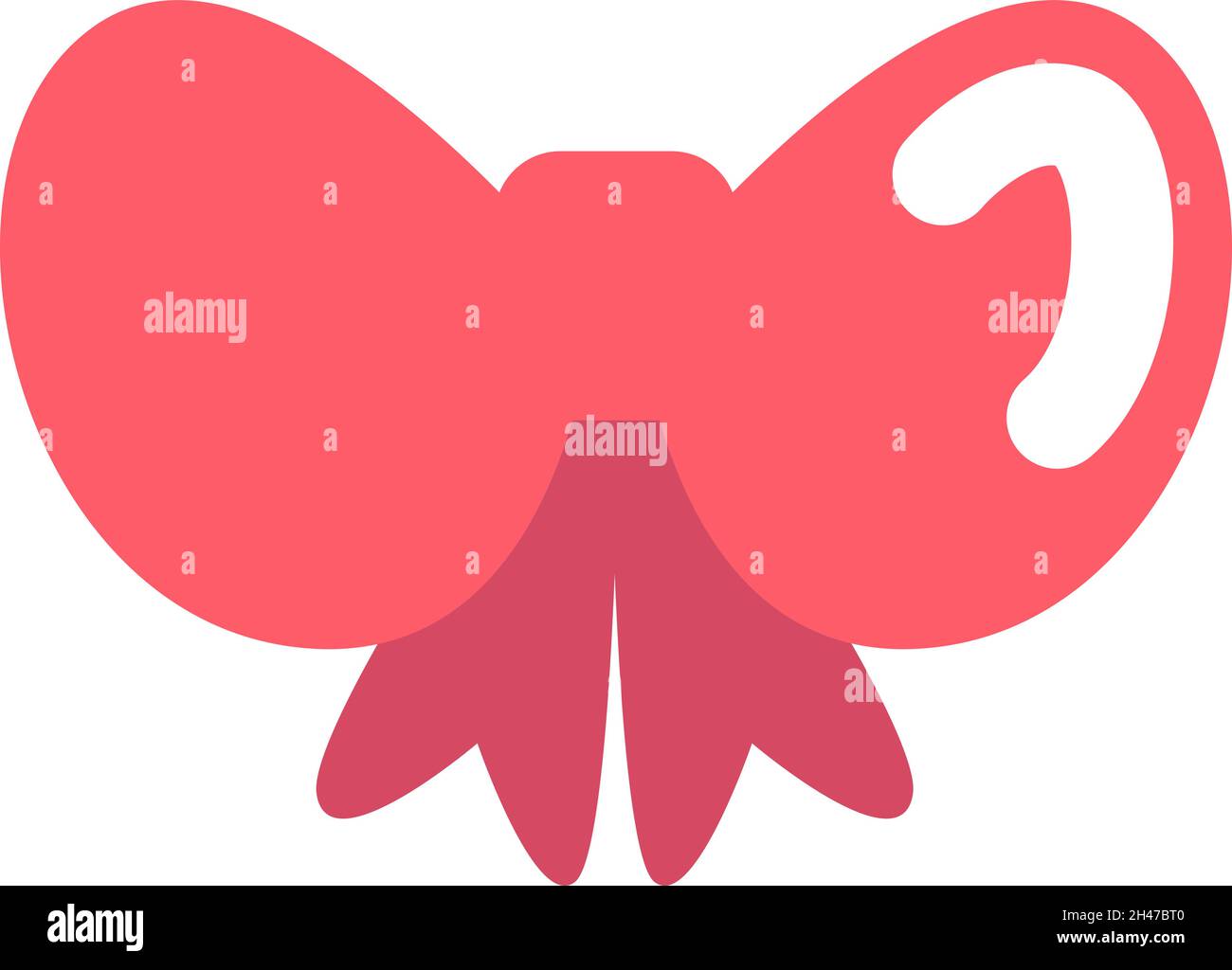 Pink birthday bow, illustration, vector, on a white background Stock ...