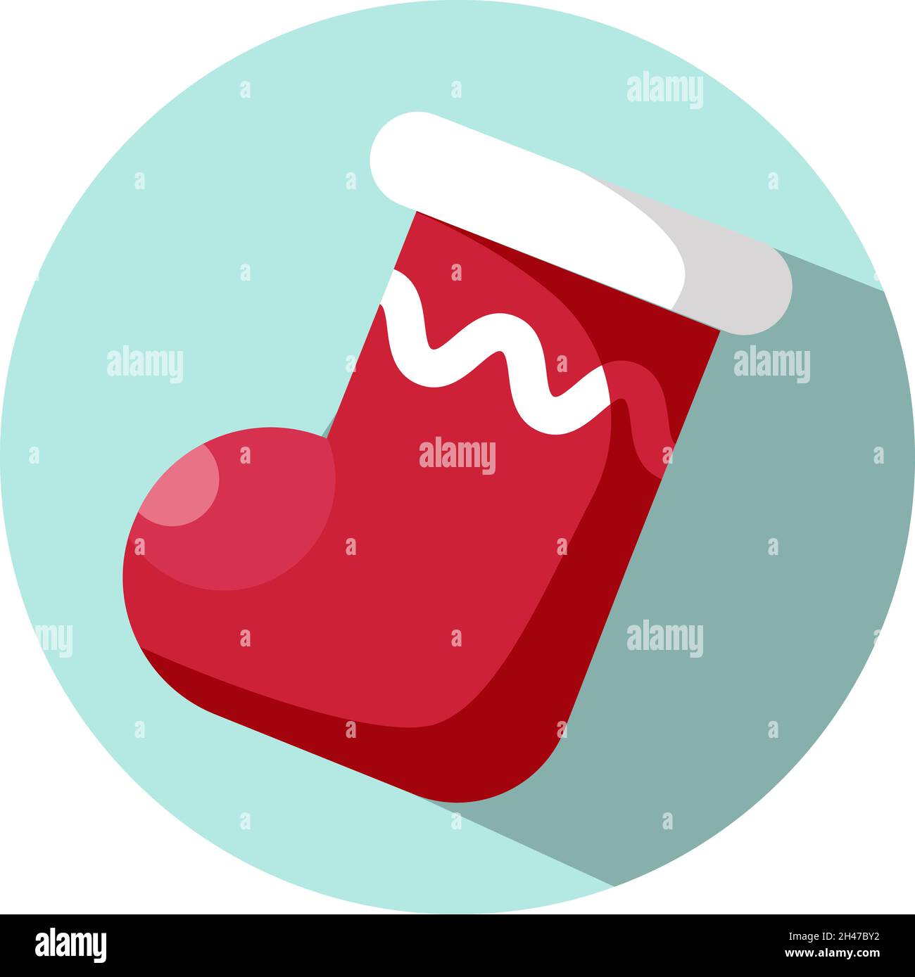 Christmas boot, illustration, vector, on a white background. Stock Vector