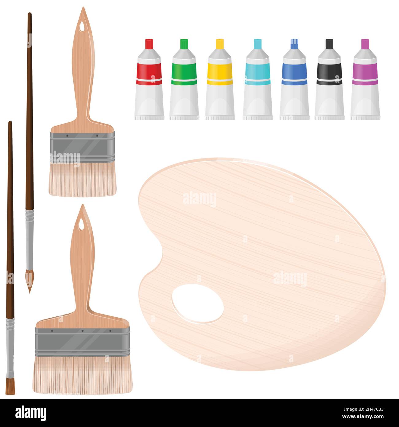 Vector design of paint boxes for plastic artists Stock Vector