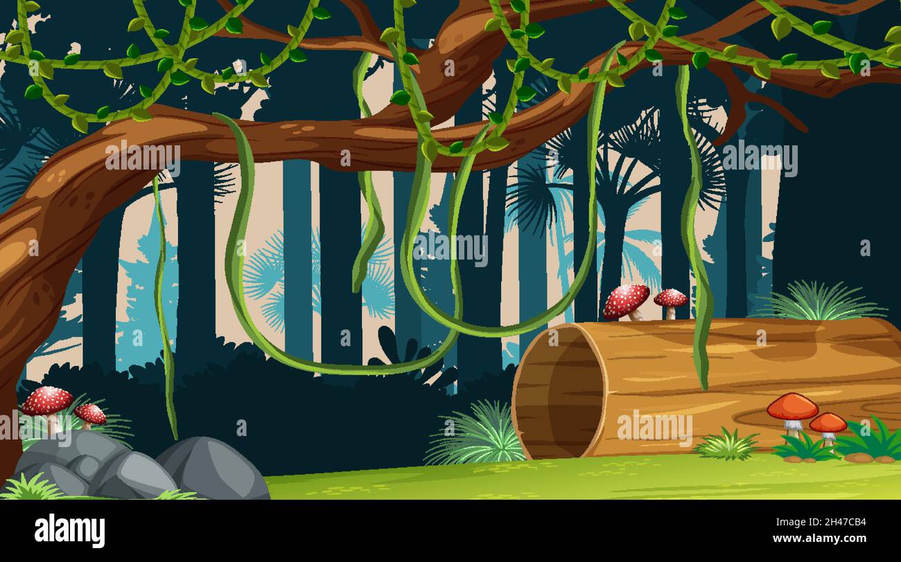 Nature forest landscape background illustration Stock Vector Image ...