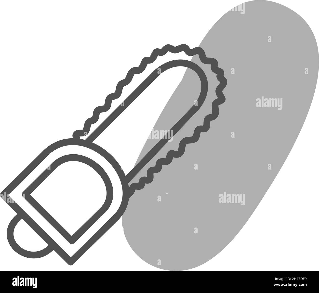 Construction chainsaw, illustration, vector, on a white background. Stock Vector