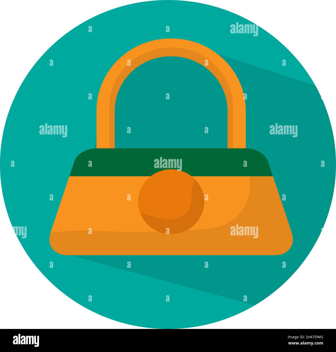 Orange small bag, illustration, vector, on a white background. Stock Vector