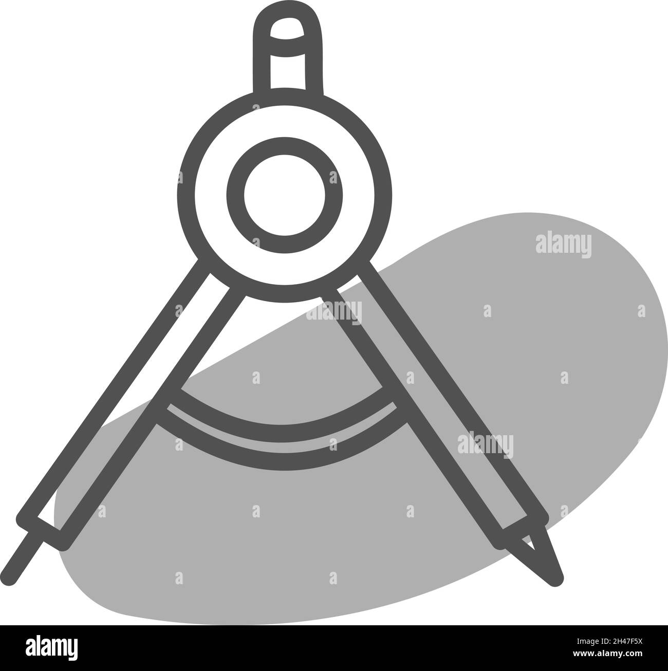 Compass Drawing Tool Over White Background Vector Illustration