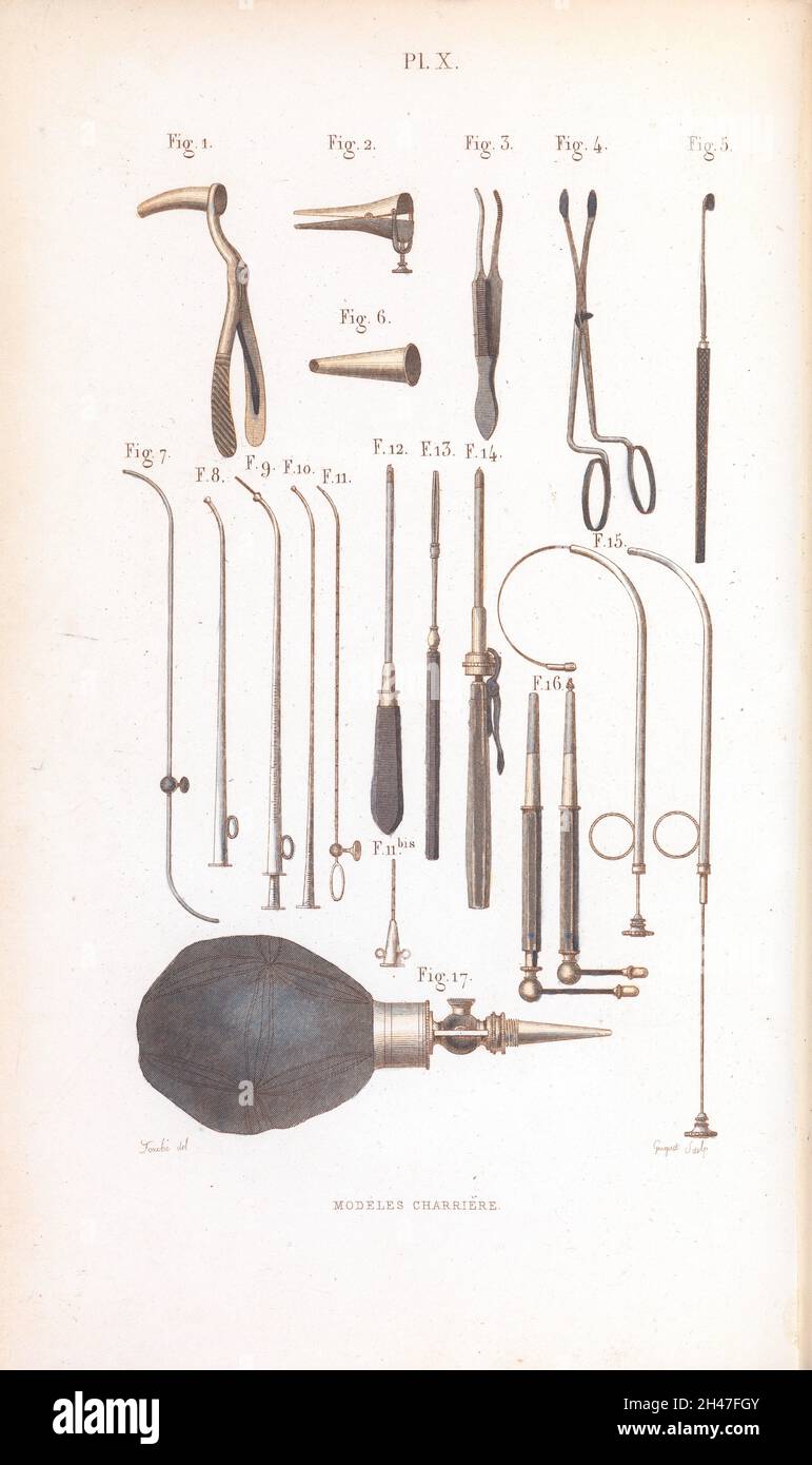 Plate X, Instruments used for eye surgery Stock Photo Alamy