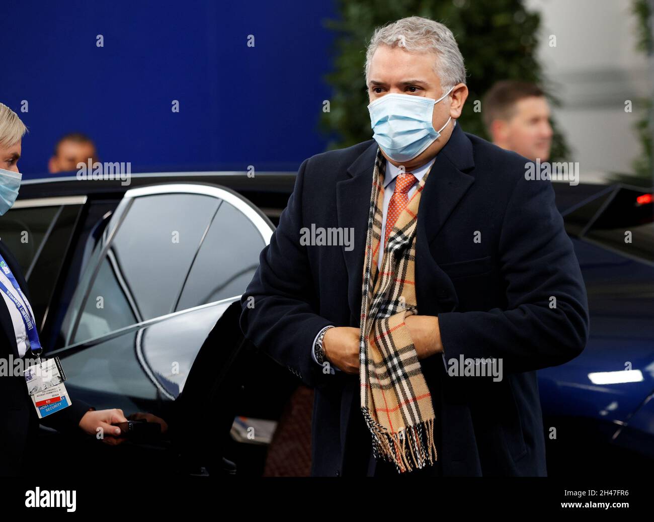 Columbia's President Ivan Duque Marquez arrives for the Cop26 summit at the Scottish Event Campus (SEC) in Glasgow. Picture date: Monday November 1, 2021. Stock Photo