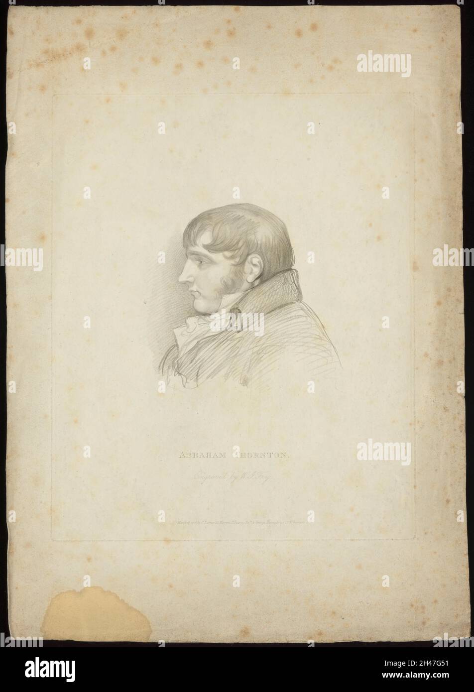 Abraham Thornton. Crayon manner engraving by W.T. Fry, 1818 Stock Photo