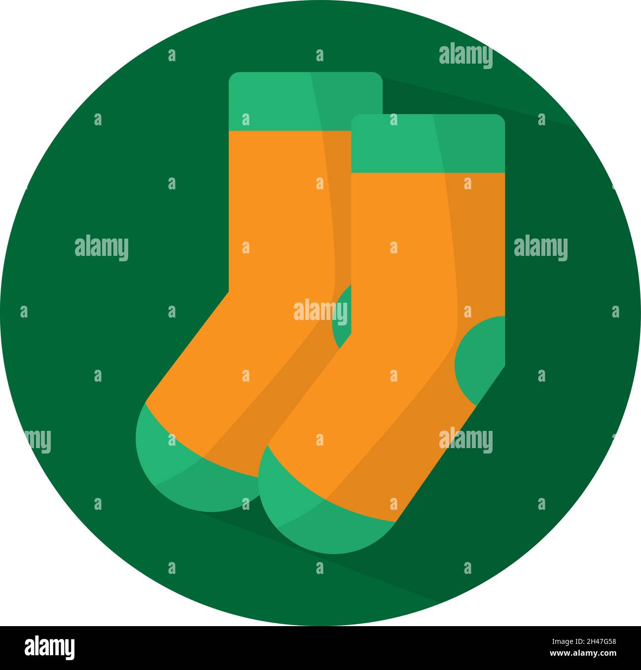 Green and orange socks, illustration, vector, on a white background