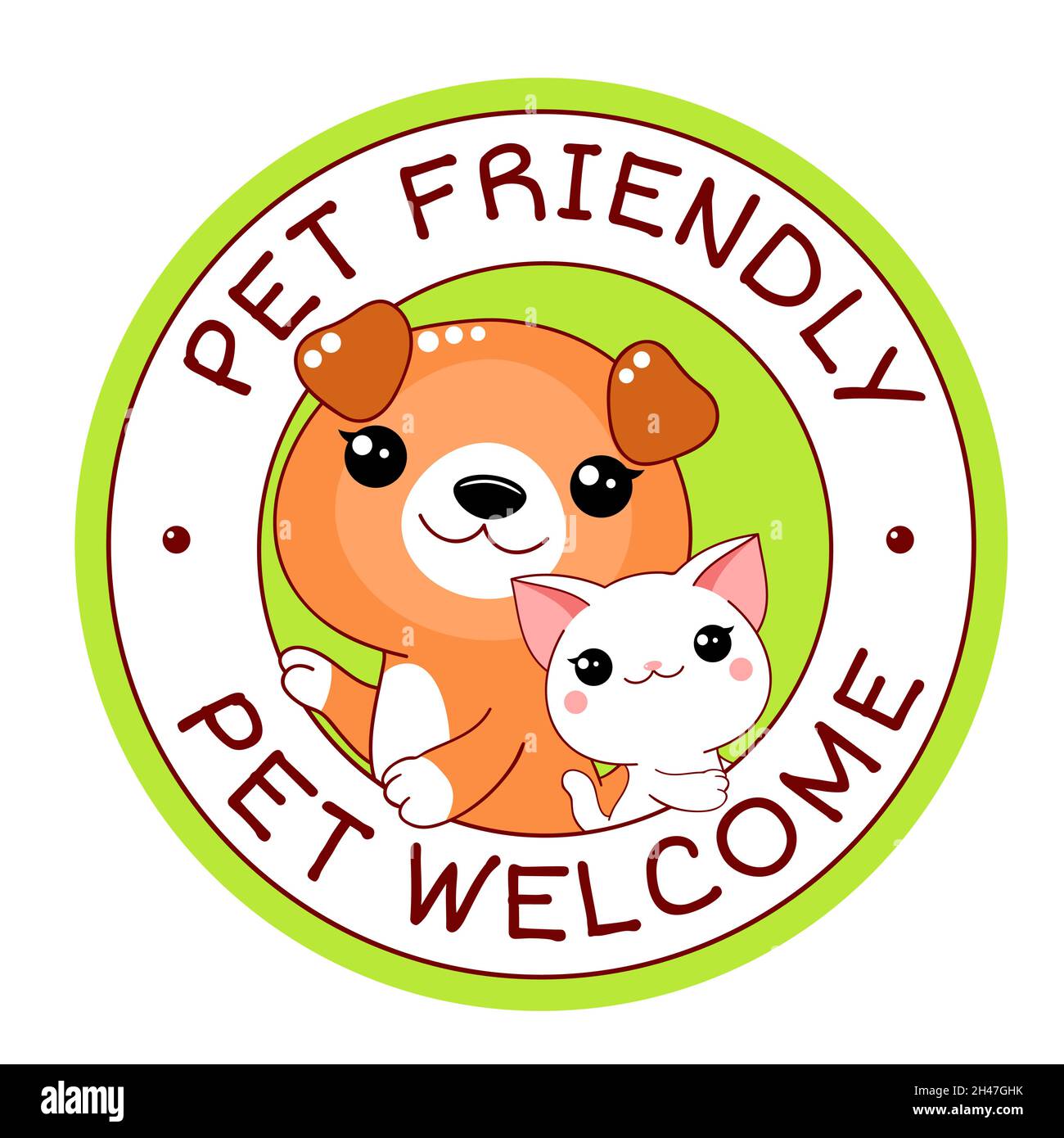 Pet friendly vector label. Stamp or sticker with pet friendly text