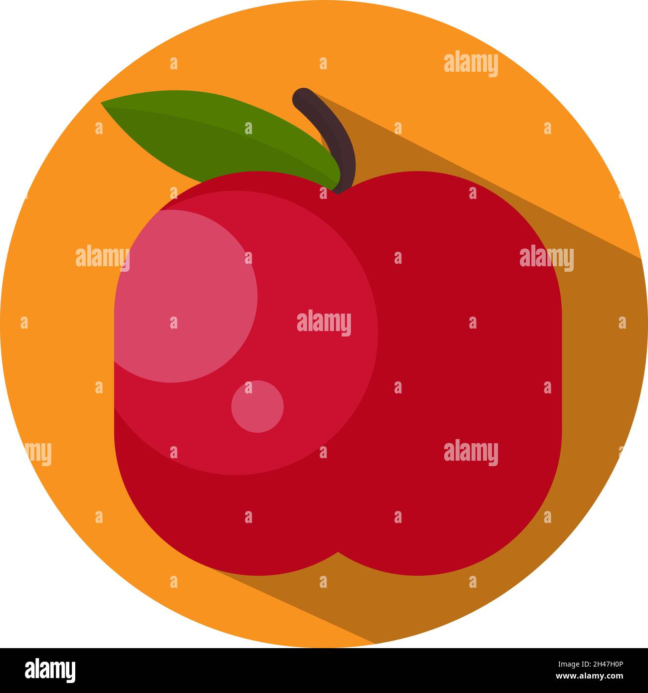 Fresh red apple, illustration, vector, on a white background. Stock Vector