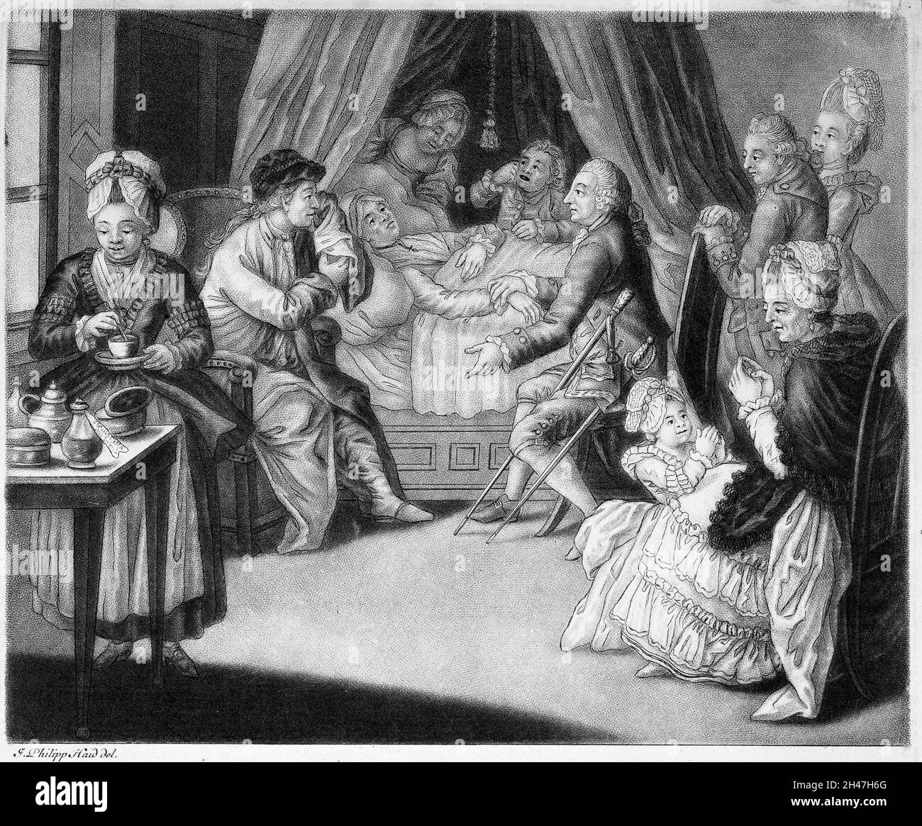 Family Praying Bed Black And White Stock Photos Images Alamy