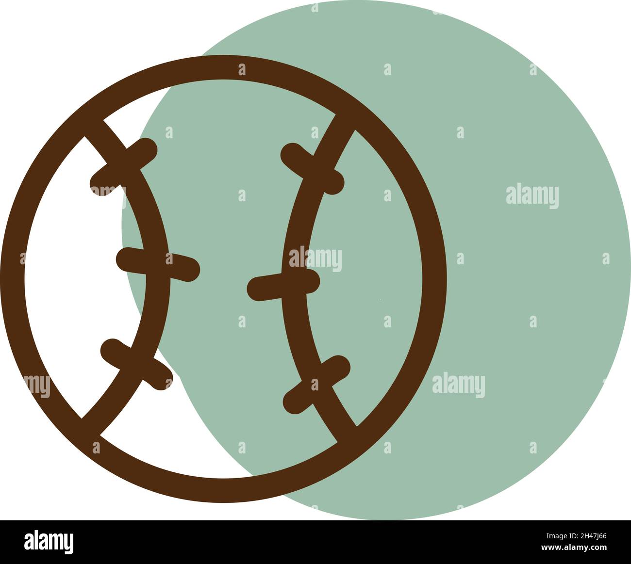 Baseball ball, illustration, vector, on a white background. Stock Vector